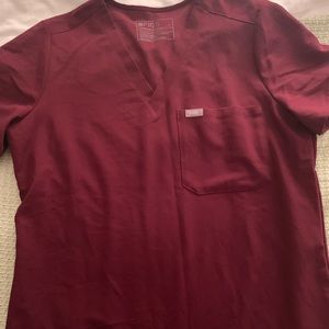 Burgundy figs one pocket scrub top